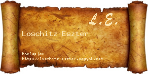 Loschitz Eszter névjegykártya